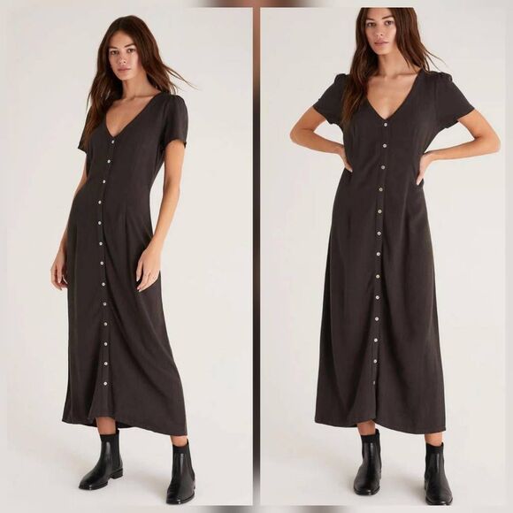 Z Supply Dresses & Skirts - Z Supply Irene Linen Blend Midi Shirt Dress Sz. L